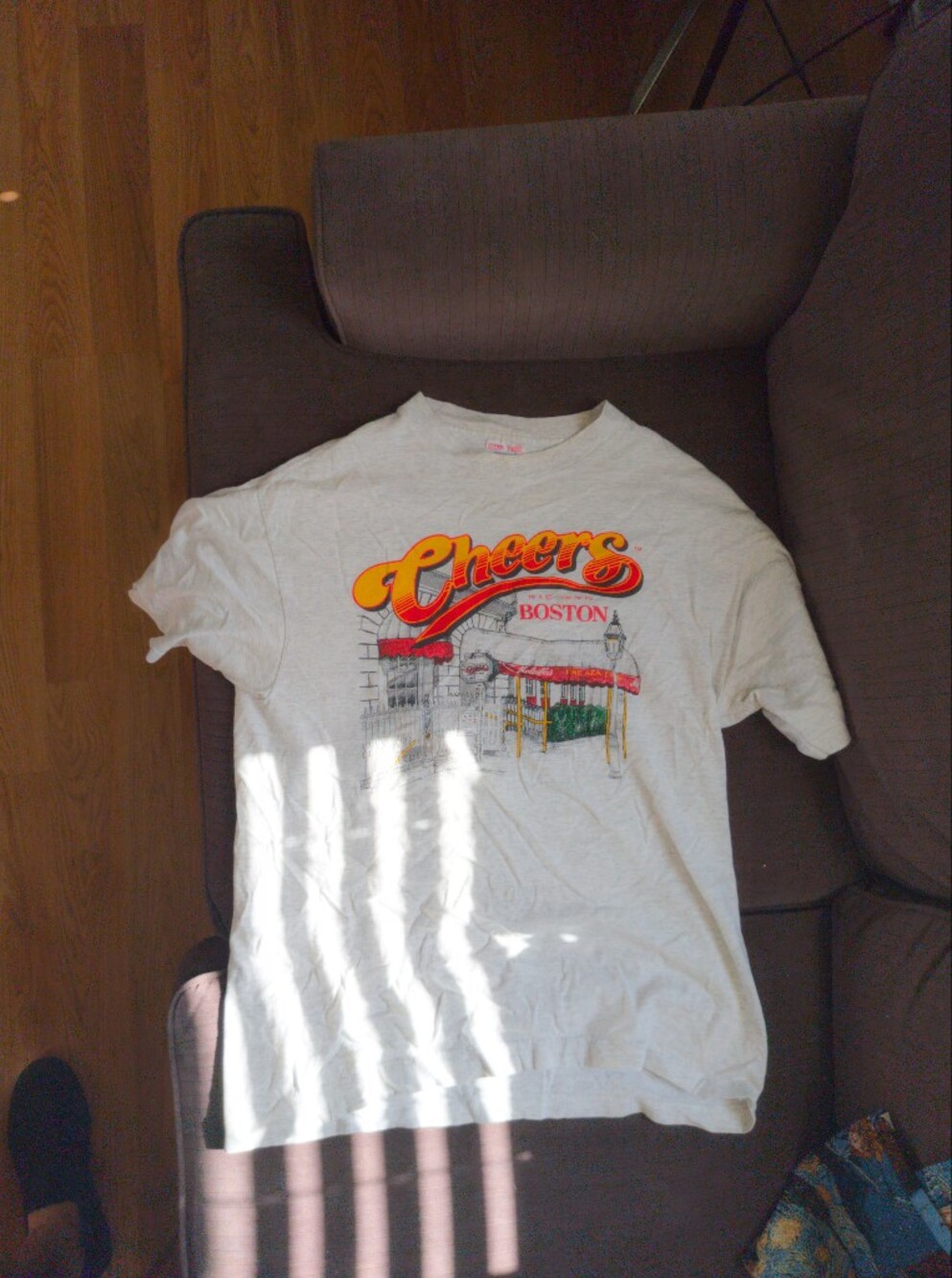 Vintage Cheers Boston Graphic T-Shirt - White Heather